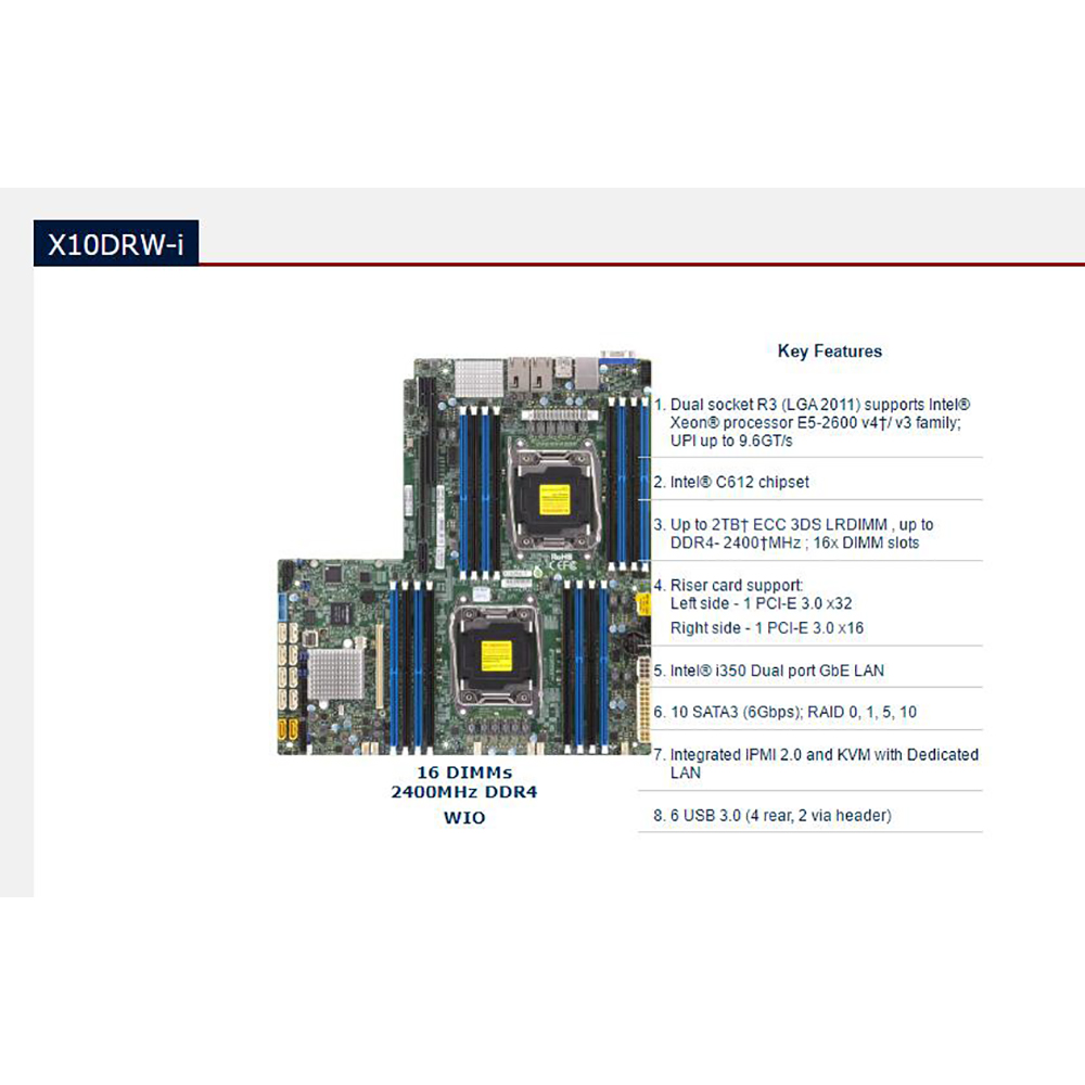 보드 C612 2011 E5-2600 16 DIMM 2 - Ddr4 2400Mhz 리뷰 및 가격